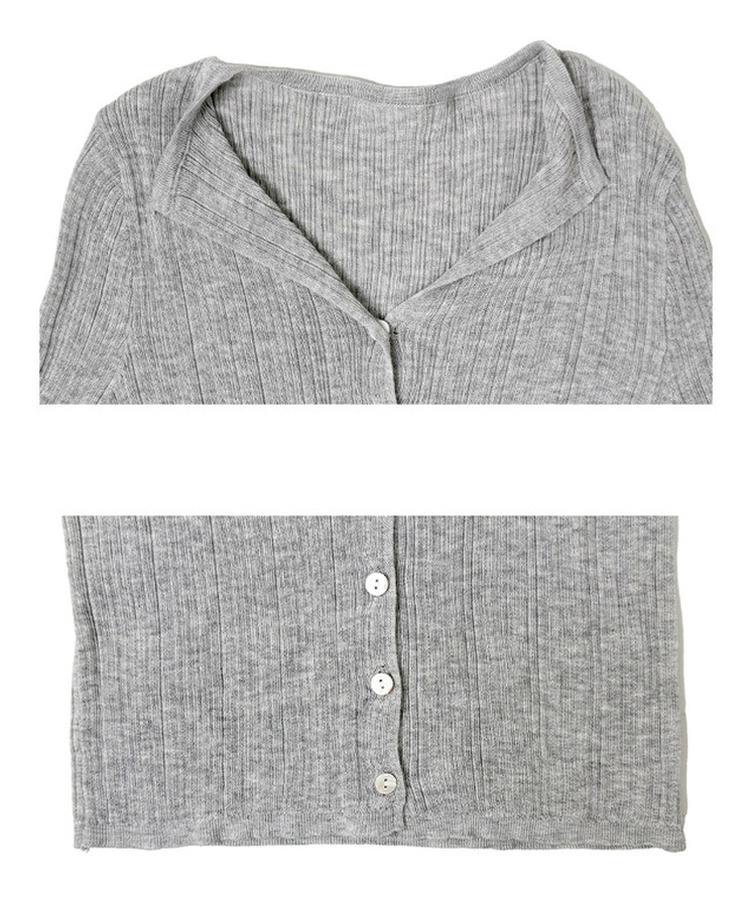 リブボタンスリムカーディガン(5color)