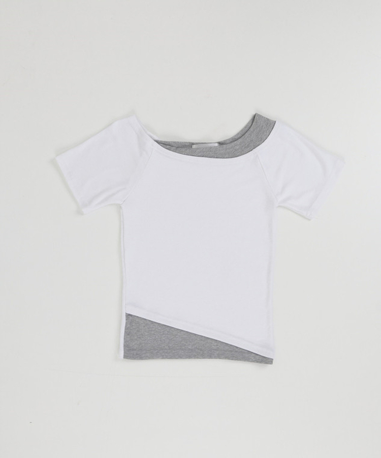 レイヤード半袖トップス