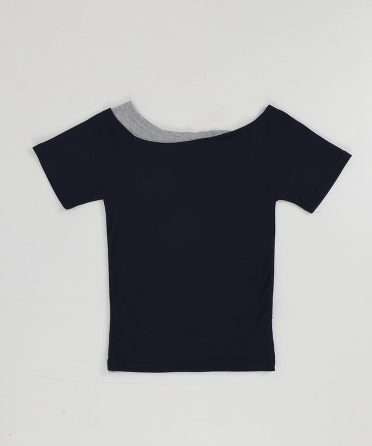 レイヤード半袖トップス