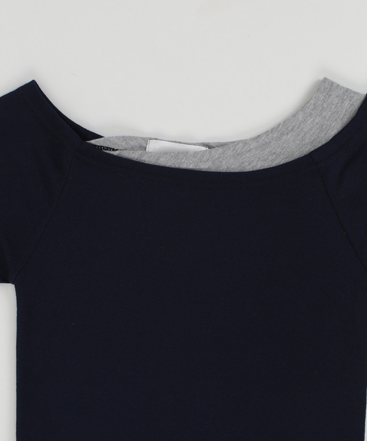 レイヤード半袖トップス