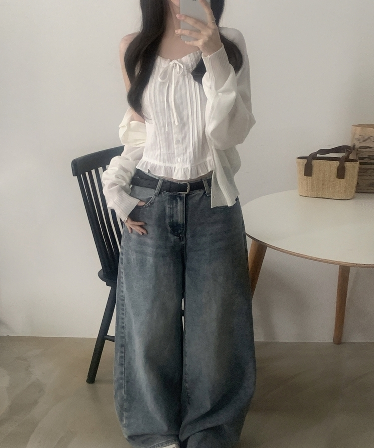 シースルーニットカーディガン(5color) IVORY