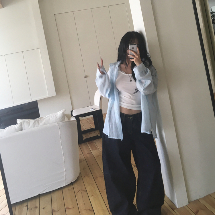 ベーシックルーズシャツ(7color) LIGHT SORA