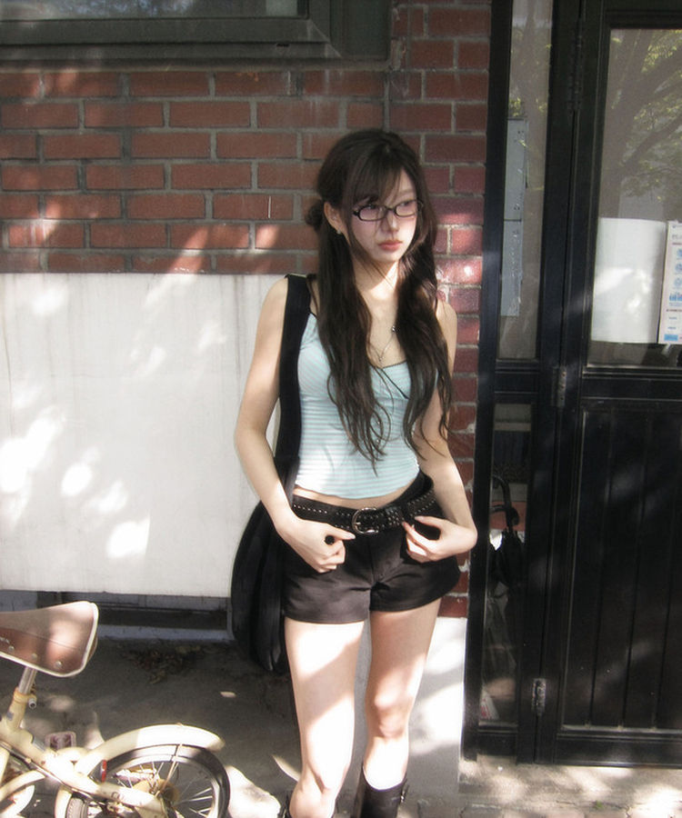 【カップ付き】ポップストライプラップキャミ MINT