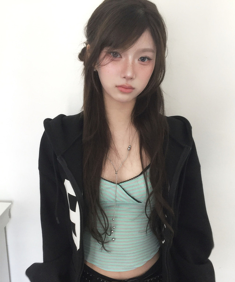 【カップ付き】ポップストライプラップキャミ MINT