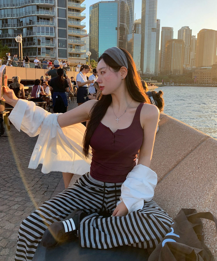 バンディングストライプトレーニングパンツ BLACK