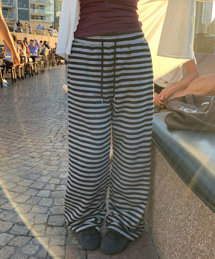 バンディングストライプトレーニングパンツ BLACK