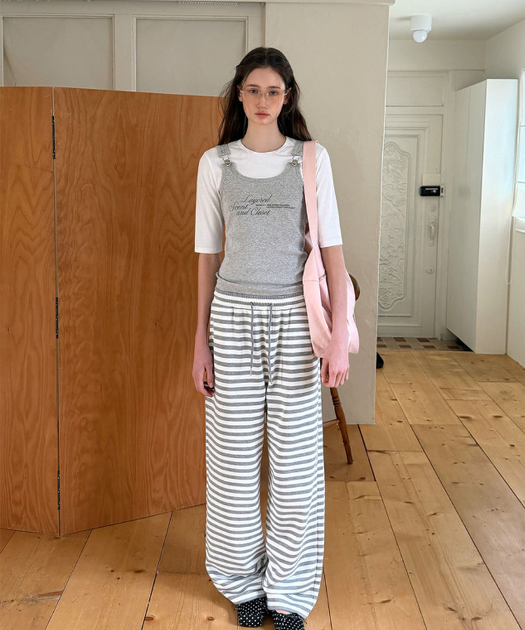 バンディングストライプトレーニングパンツ GREY