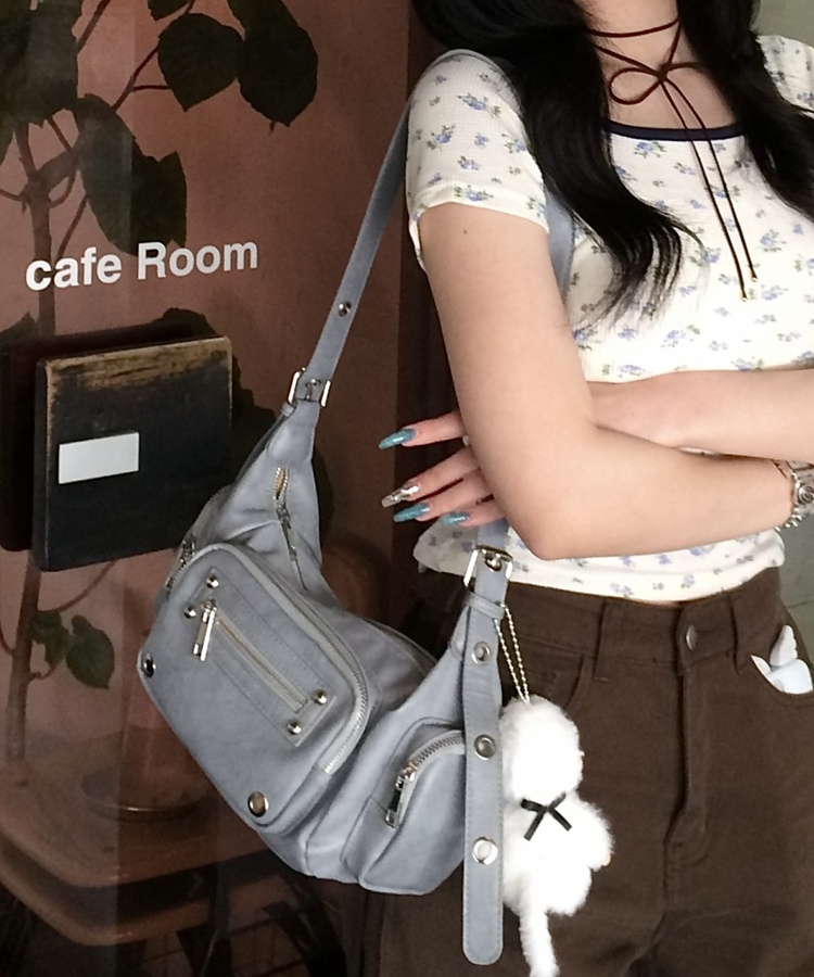 Y2Kマルチポケットショルダーバッグ SKY BLUE