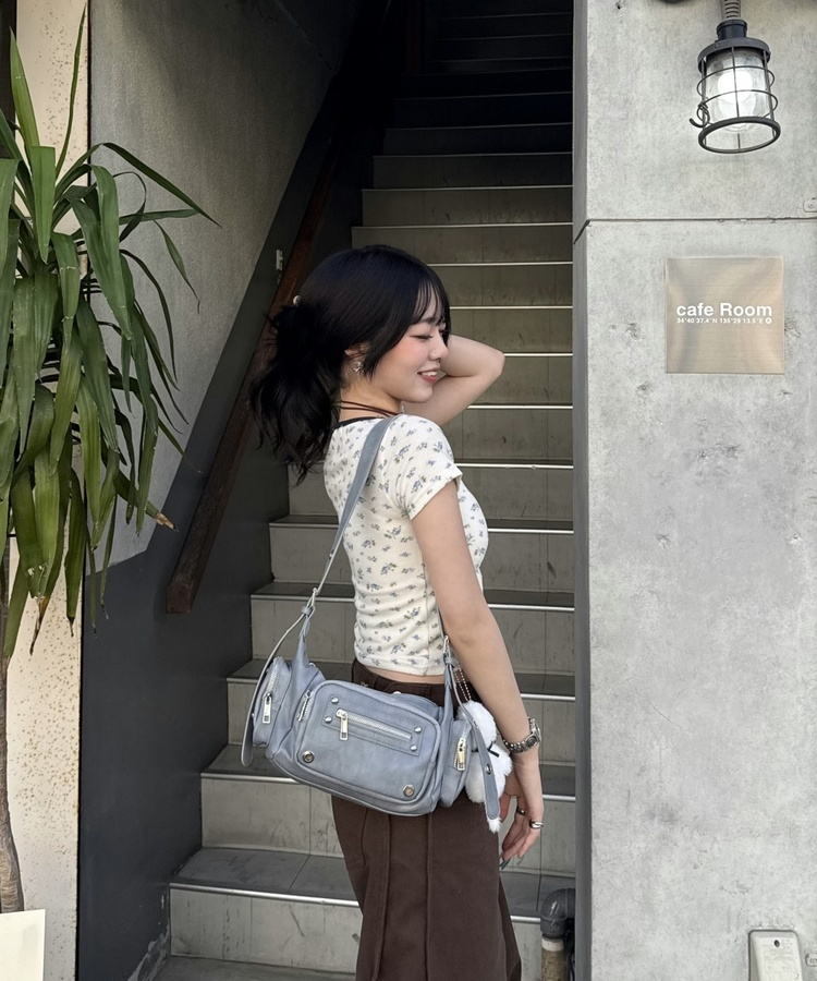 Y2Kマルチポケットショルダーバッグ SKY BLUE