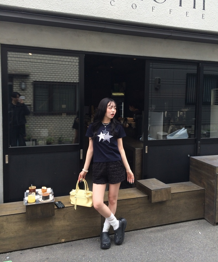スターパッチワークTシャツ NAVY