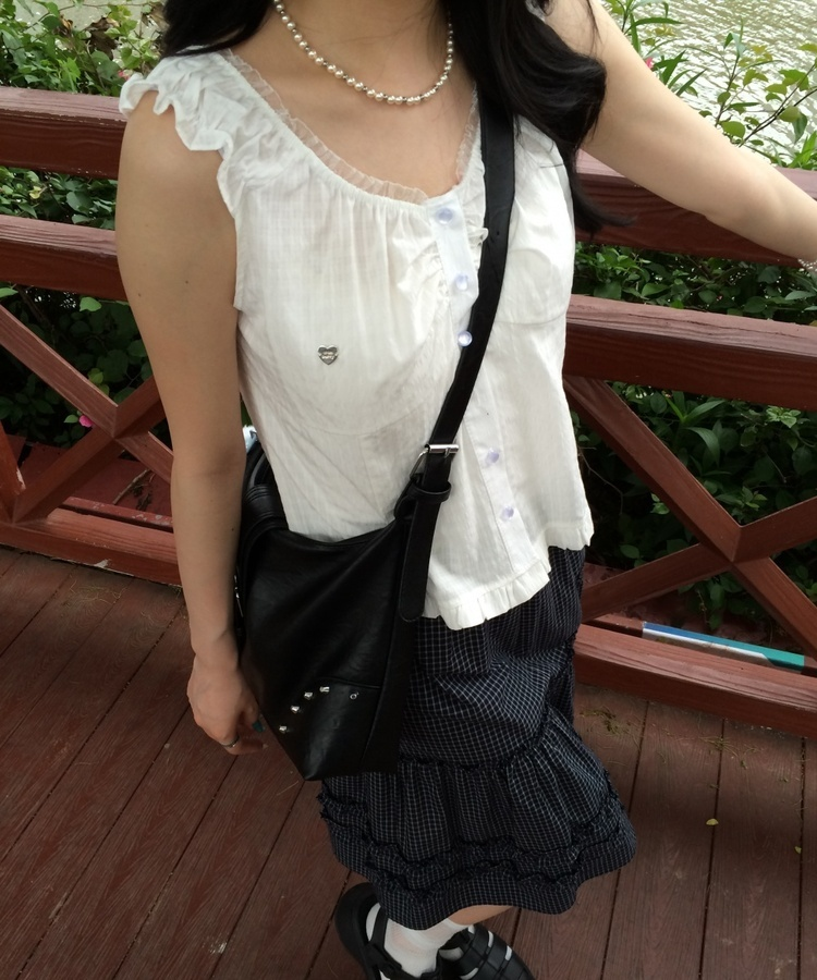 チェックミディスカート NAVY