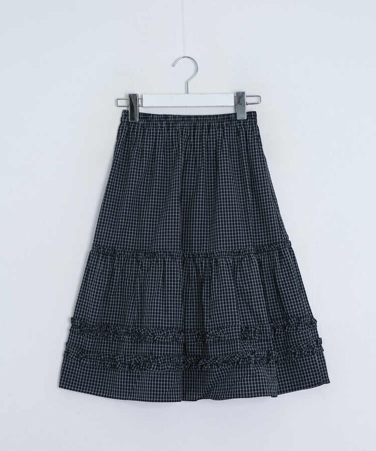 チェックミディスカート