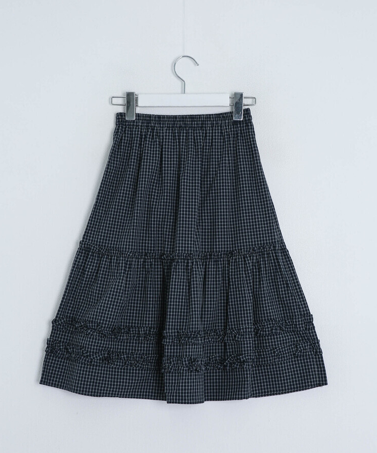 チェックミディスカート