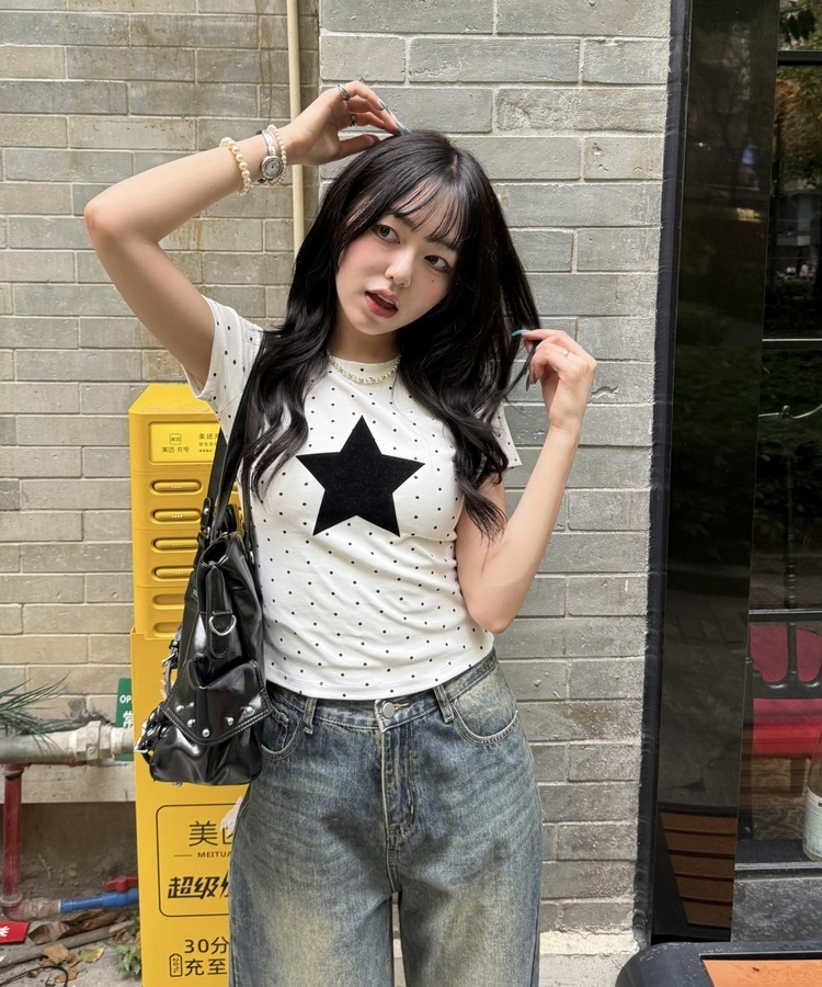 ドットスター半袖Tシャツ IVORY