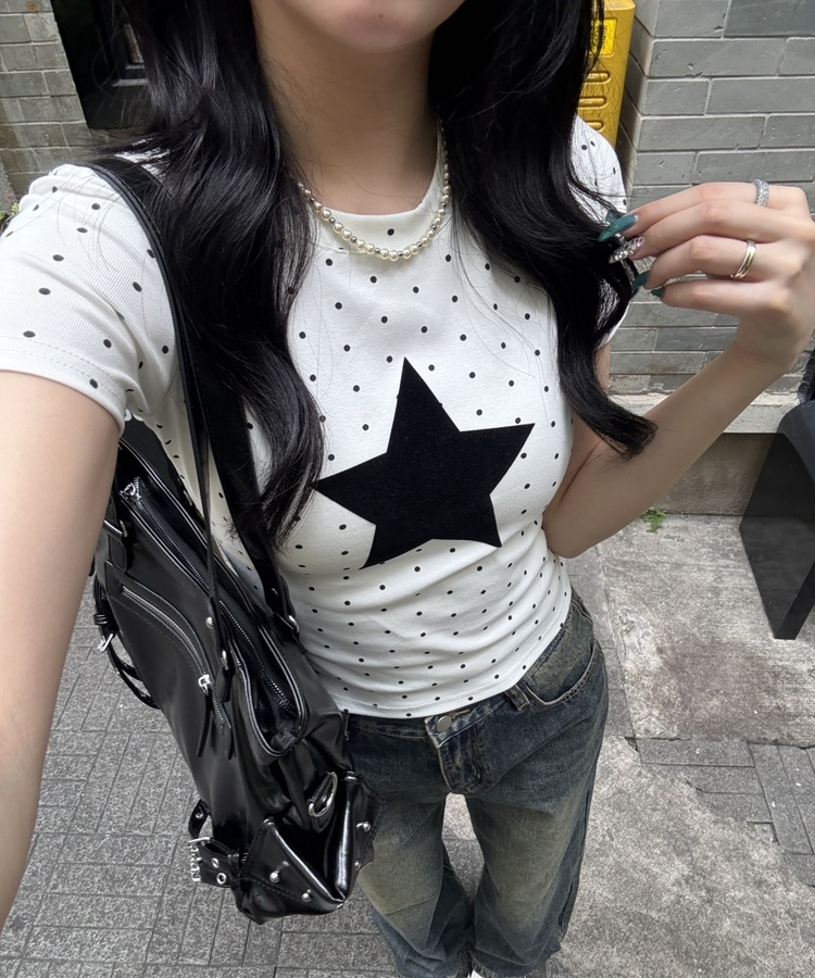 ドットスター半袖Tシャツ IVORY