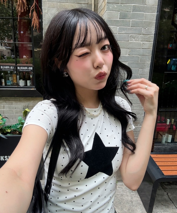 ドットスター半袖Tシャツ IVORY