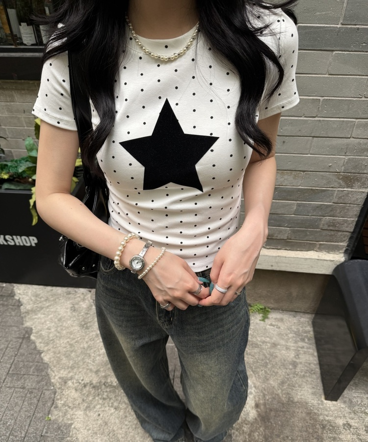 ドットスター半袖Tシャツ IVORY