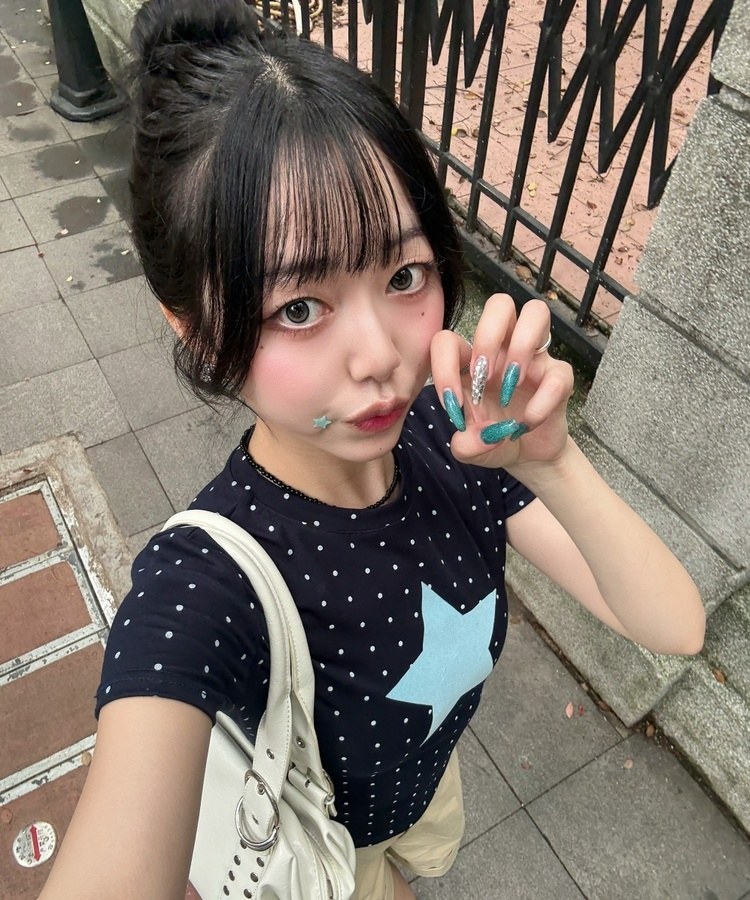 ドットスター半袖Tシャツ NAVY