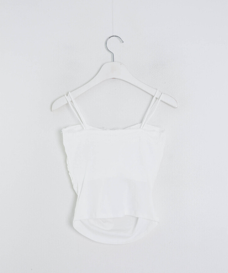 【カップ付き】レースシャーリングキャミ