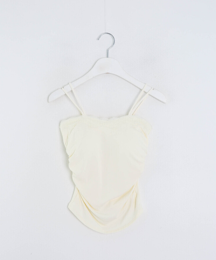 【カップ付き】レースシャーリングキャミ