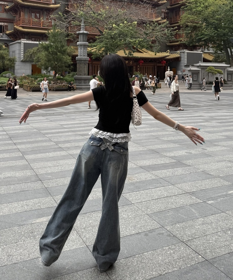 レタリングワンオフレイヤードＴシャツ BLACK