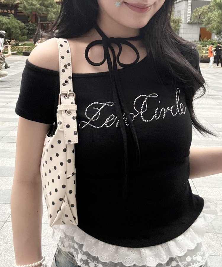 レタリングワンオフレイヤードＴシャツ BLACK