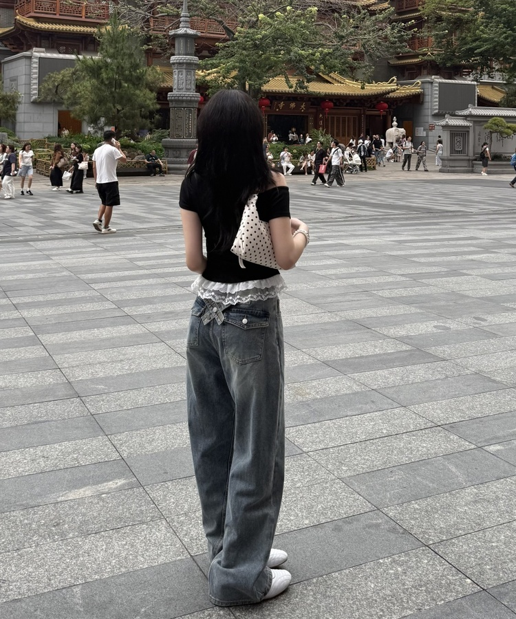 レタリングワンオフレイヤードＴシャツ BLACK