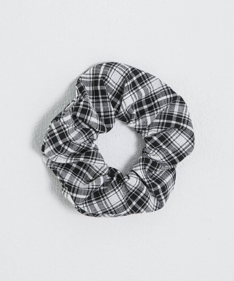 【❤️MADE】【シュシュ付き】チェックフリルブラウス