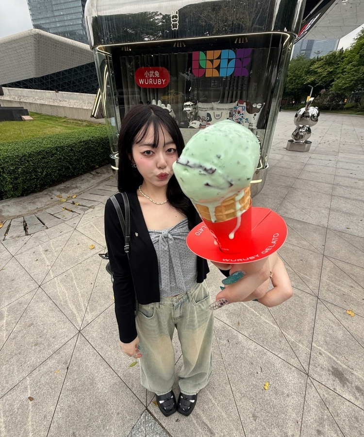 【❤️MADE】【SET】CBロゴカーディガン＋リボンドットフリルキャミ BLACK