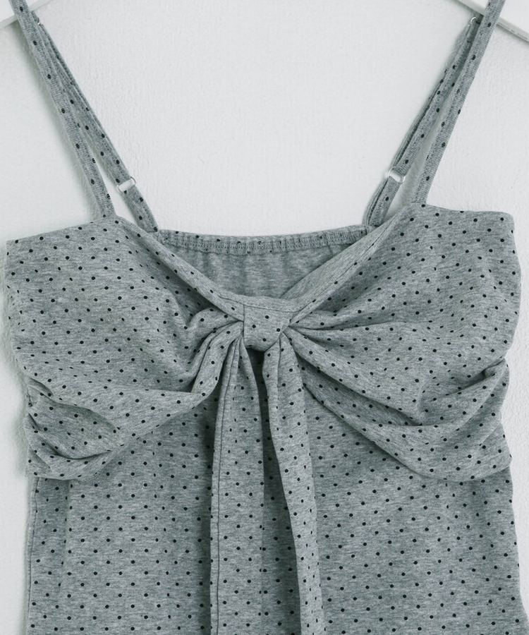 【❤️MADE】【SET】CBロゴカーディガン＋リボンドットフリルキャミ