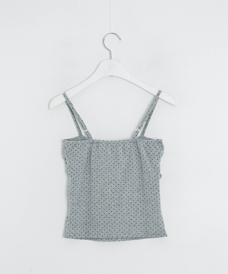 【❤️MADE】【SET】CBロゴカーディガン＋リボンドットフリルキャミ