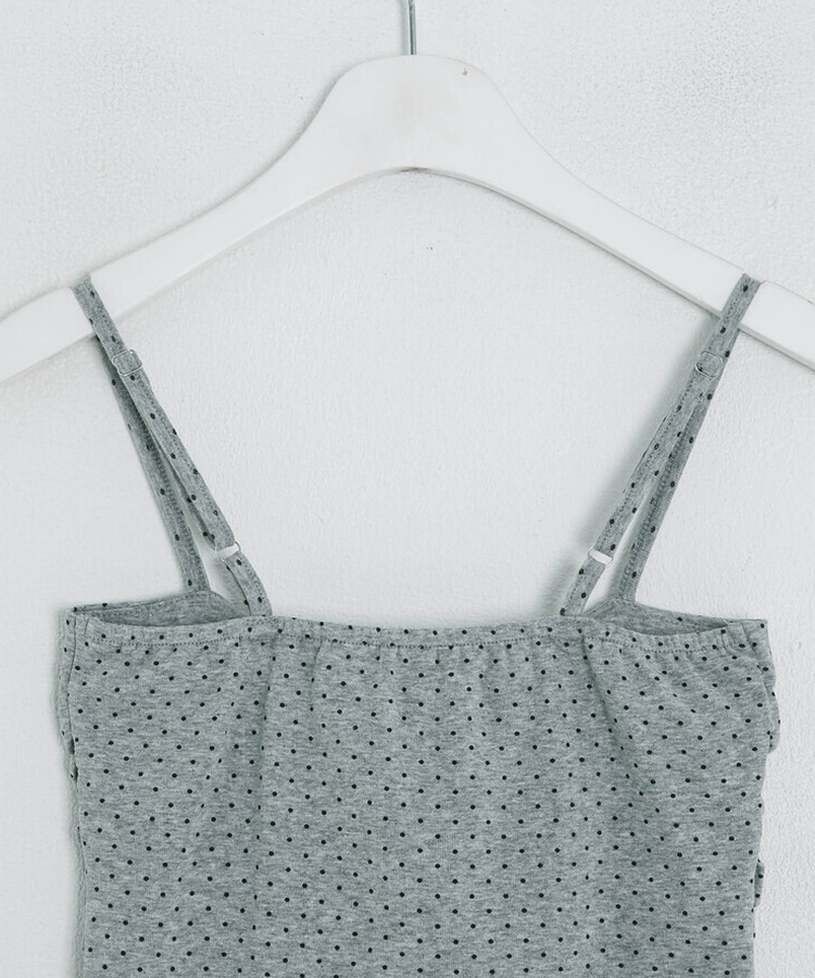 【❤️MADE】【SET】CBロゴカーディガン＋リボンドットフリルキャミ