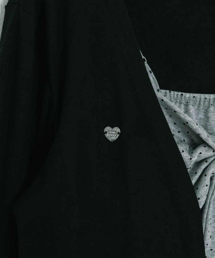 【❤️MADE】【SET】CBロゴカーディガン＋リボンドットフリルキャミ