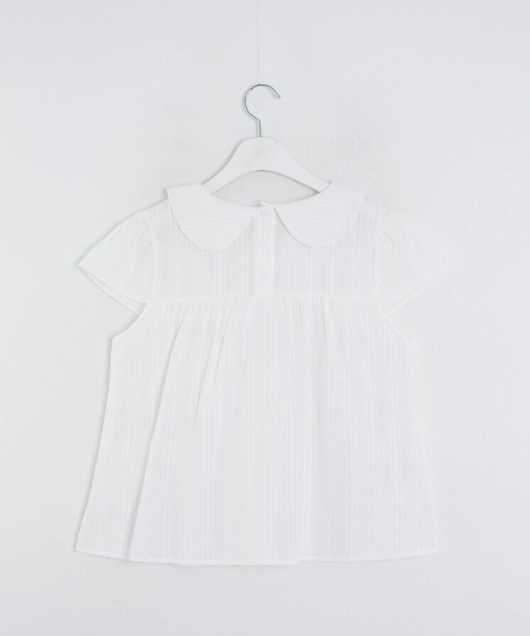 リボンポイントパフスリーブブラウス