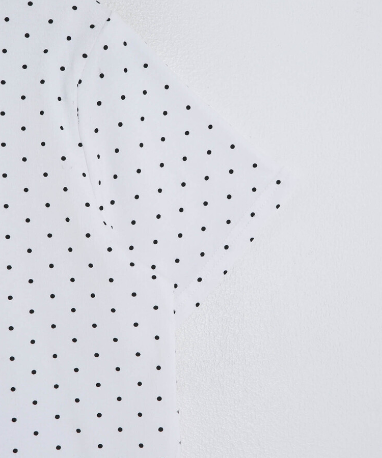 【❤️MADE】【シュシュ付き】クロップ丈ドッドTシャツ