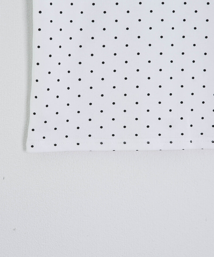 【❤️MADE】【シュシュ付き】クロップ丈ドッドTシャツ