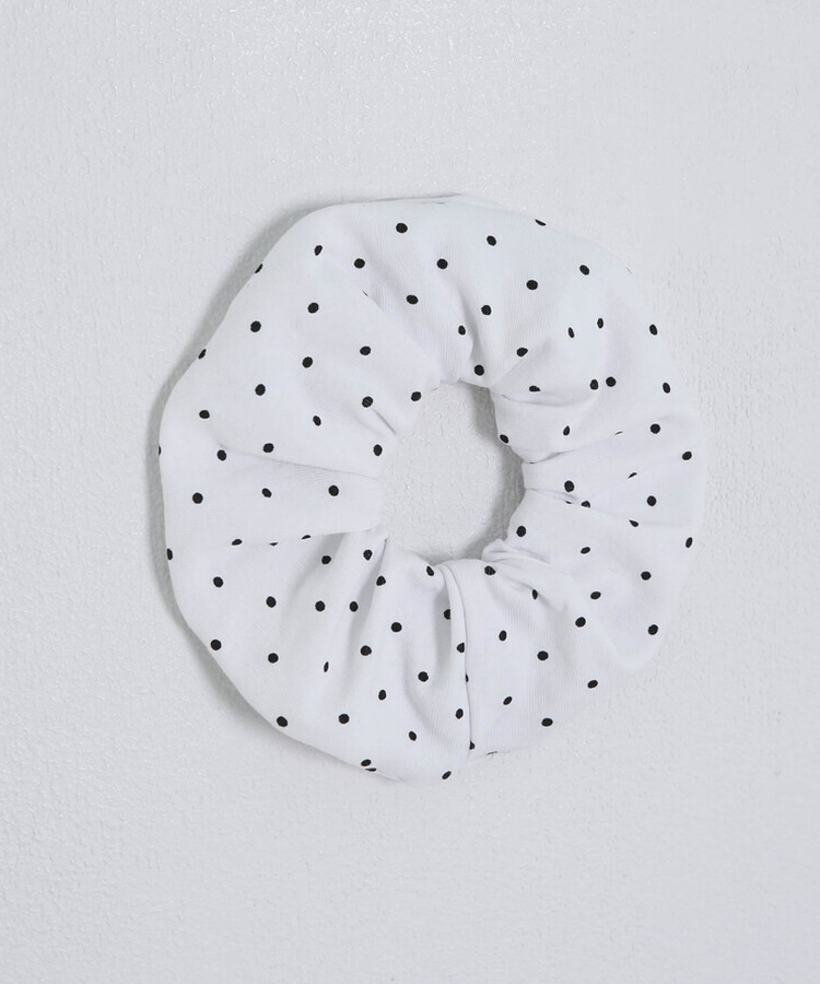 【❤️MADE】【シュシュ付き】クロップ丈ドッドTシャツ