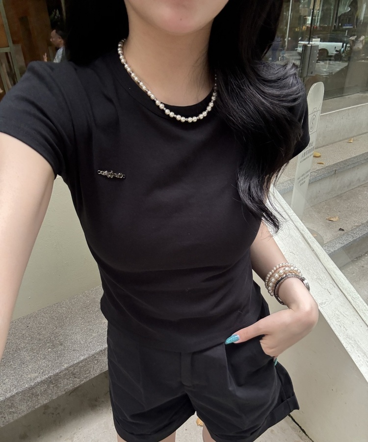 【❤️MADE】ペンダント半袖Tシャツ BLACK