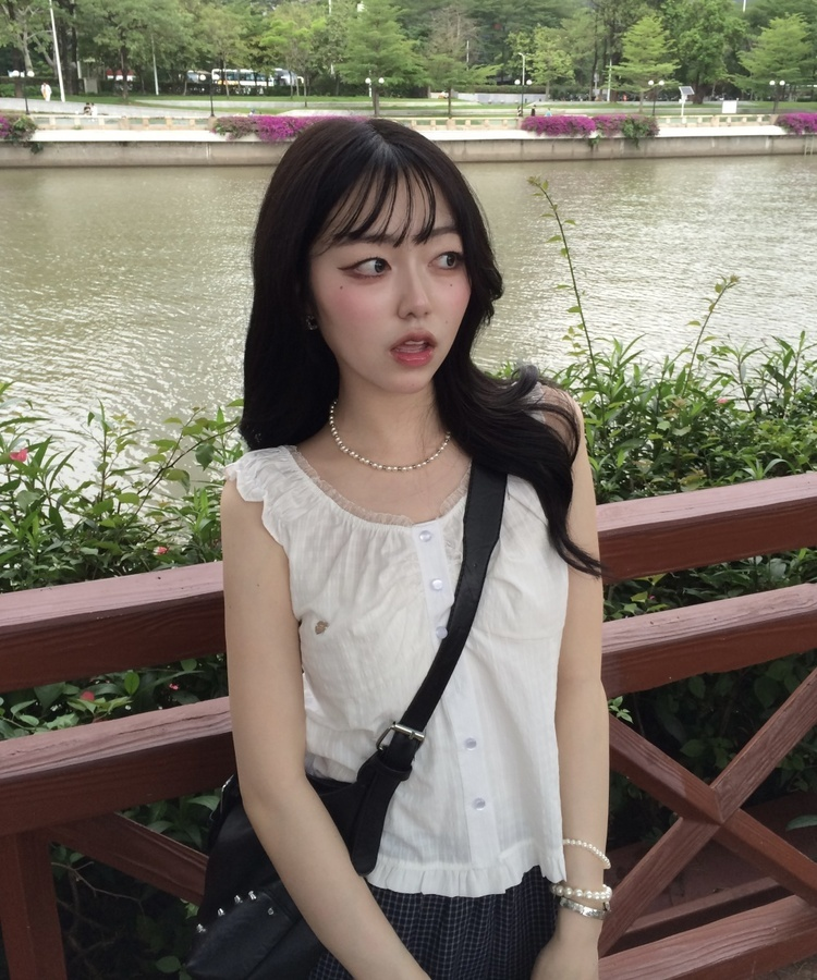 【❤️MADE】フリルブローチブラウス WHITE