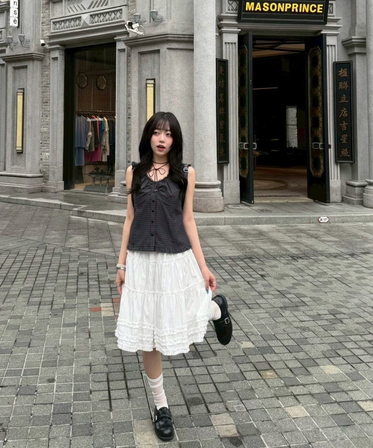 【❤️MADE】フリルブローチブラウス BLACK