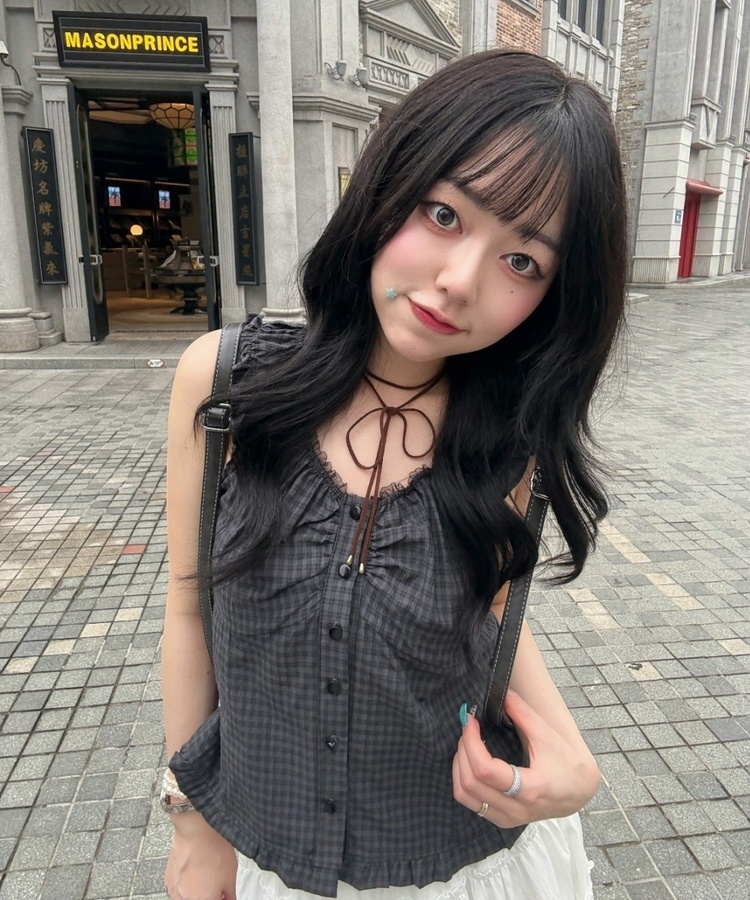 【❤️MADE】フリルブローチブラウス BLACK