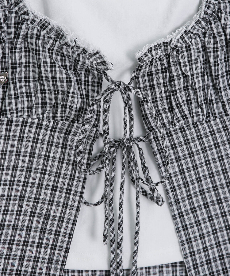 【❤️MADE】【SET】レースキャミソール+フリルブラウス