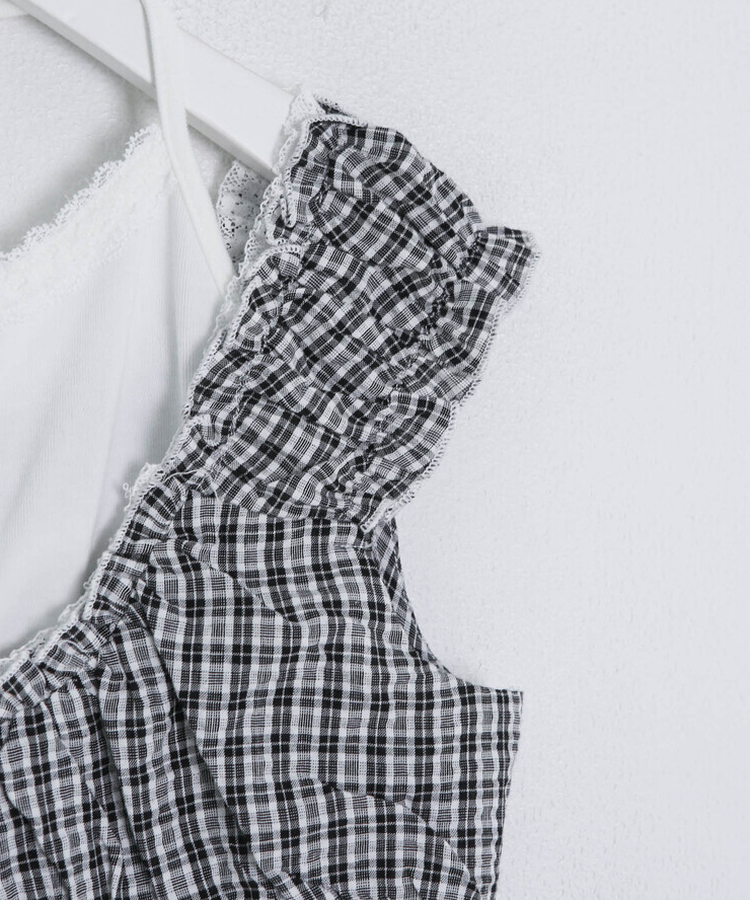 【❤️MADE】【SET】レースキャミソール+フリルブラウス