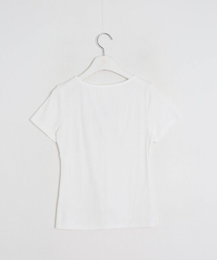 レイヤード風リボンカーデトップス