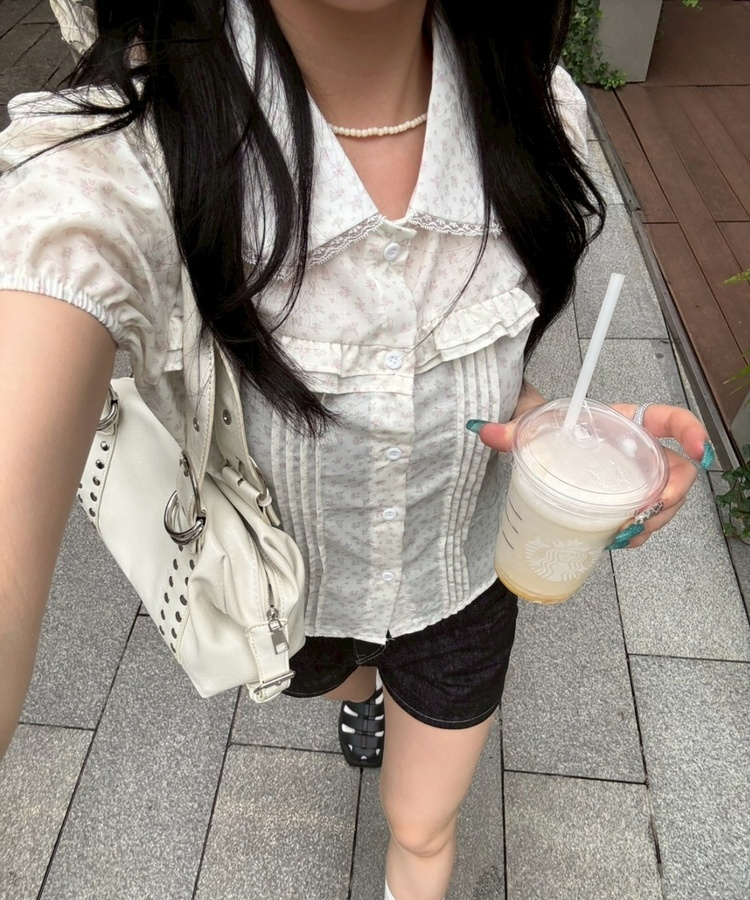 ガーリーフリルピンタックブラウス PINK