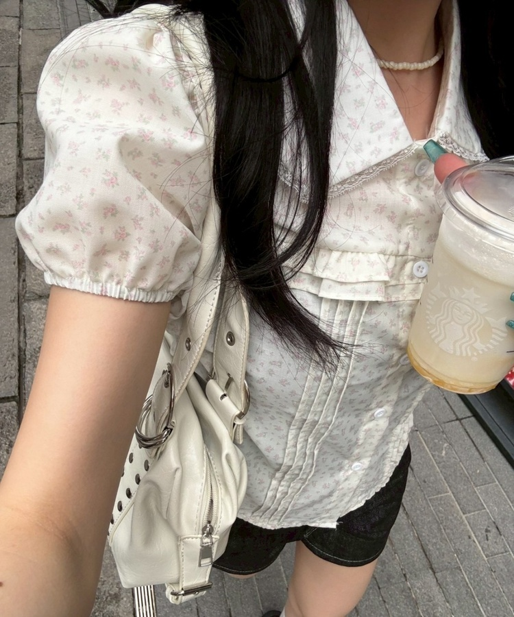 ガーリーフリルピンタックブラウス PINK