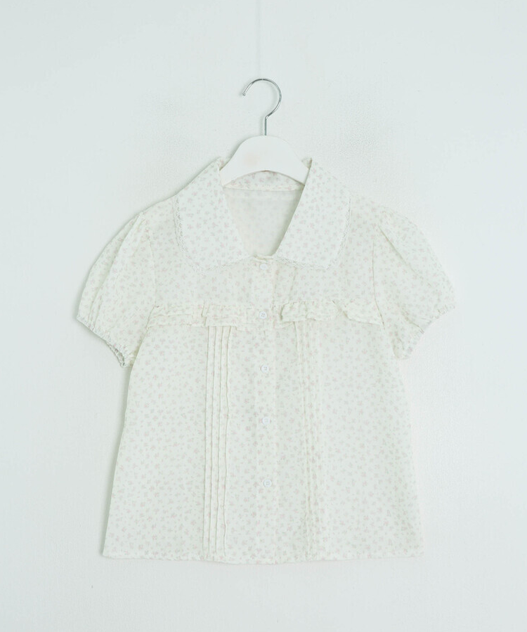 ガーリーフリルピンタックブラウス