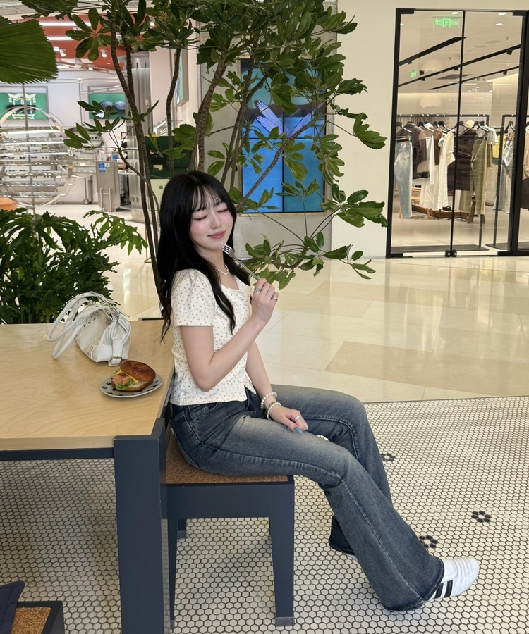 フラワーパターン半袖カーディガン YELLOW