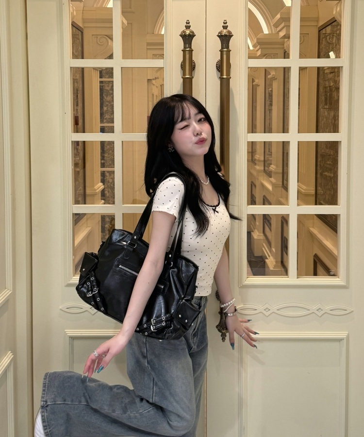 ドットリボンレースTシャツ CREAM