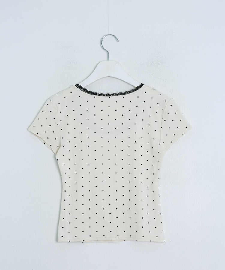 ドットリボンレースTシャツ